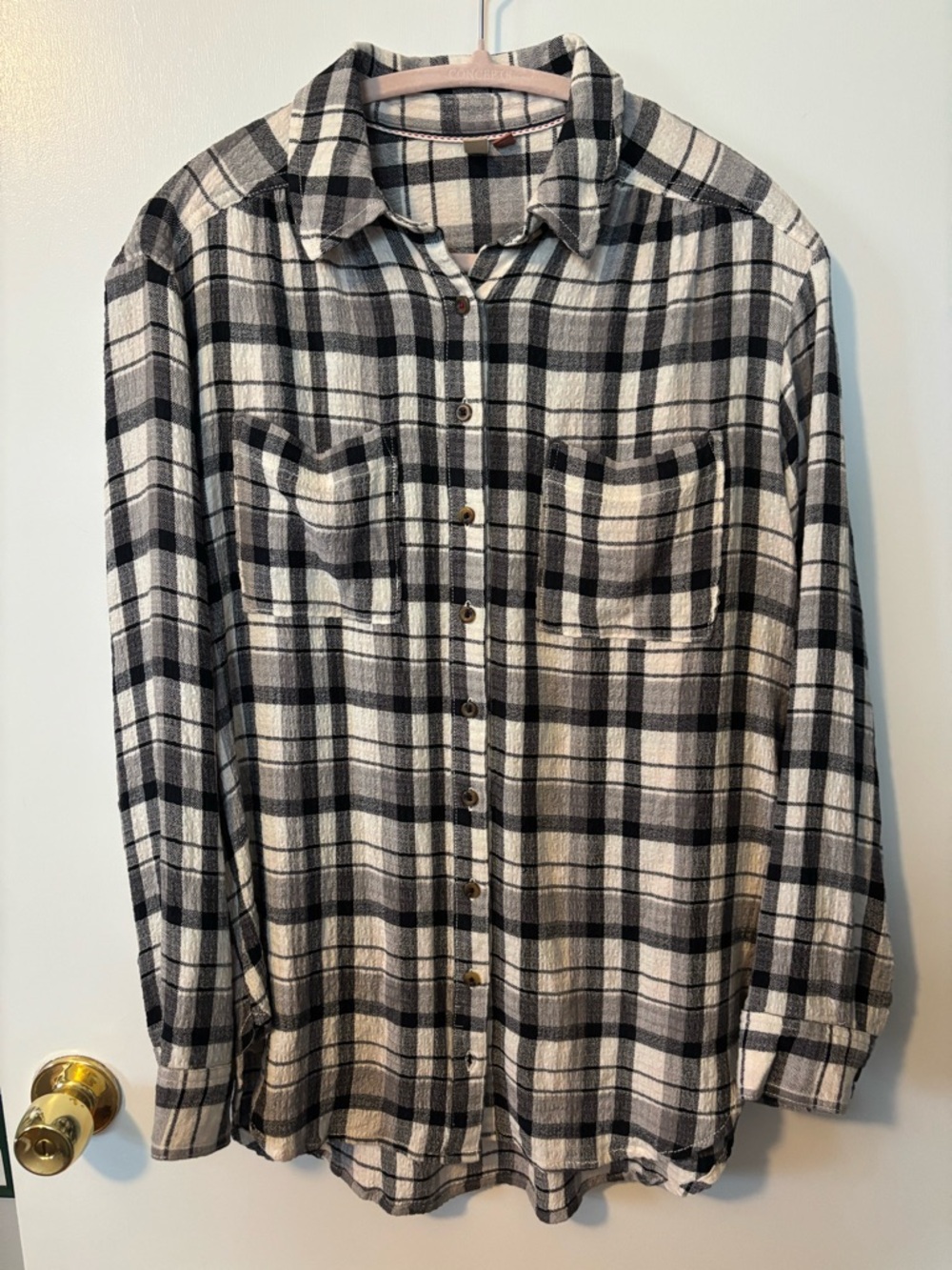 Pilcro Plaid Quiet Luxury Butter Soft Feminine Coquette Girly Button-Down Shirt